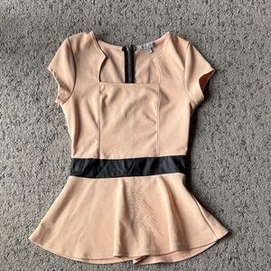 Charlotte Russe Peach Top with Black Zipper